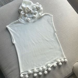 Trina Turk oversized pom pom knit sweater